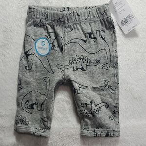 Carter's Heather Gray Baby Pants with Dinosaur Print 3 Month NWT